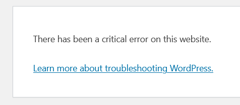 wordpress-critical-error